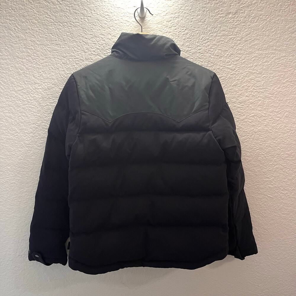 Patagonia Bivy Duck Down Jacket Womens S Black Gray Western Yoke Puffer Coat - Picture 3 of 11